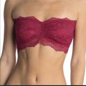 NWT! Free People Intimately Lacey Looks Bandeau Burgundy Bralette - Size…
